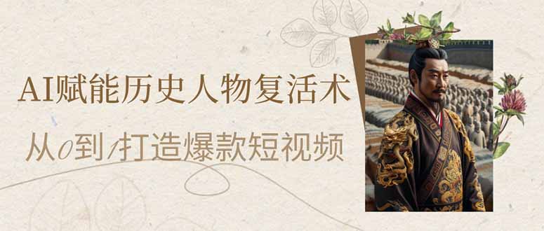 (14311期)AI赋能历史人物复活术:从0到1打造爆款短视频-宇创网