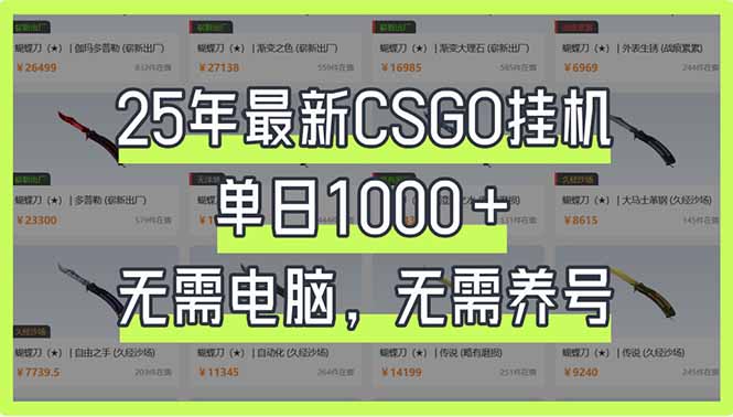 (14178期)25年最新CSGO挂机系统,单日1000+,无需电脑,无需养号,0基础可上手-宇创网