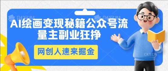 AI绘画变现秘籍:公众号流量主副业狂挣,网创人速来掘金-宇创网